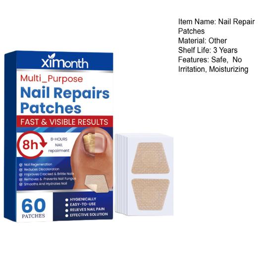 60Pcs/Box Nail Repair Patches Nail Repair Treatment Restores Damaged Nails and Appearance