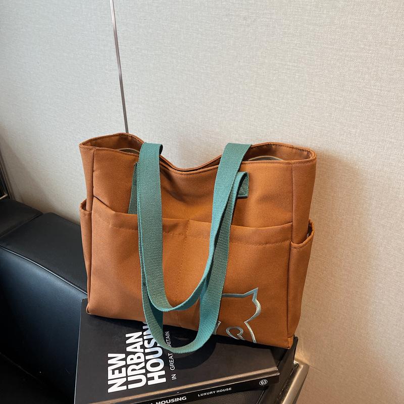 Холщовая сумка большой вместимости женская новая модная на плечо легкая сумка-тоут студенческая сумка для учебы сумка для поездок на работу