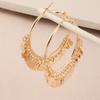 1 Pair Hoop Earrings Solid Color Round Tassel Sequins Club Earrings Party