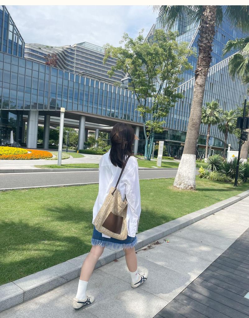 Large Capacity Summer Beach Straw Handbag: Woven, Stylish, and Ideal for Seaside Holidays