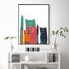Nordic Spring Cute Cats Poster Hand Drawn Wall Art Canvas Painting Colorful Minimalist Picture For Living Room Home Decoration