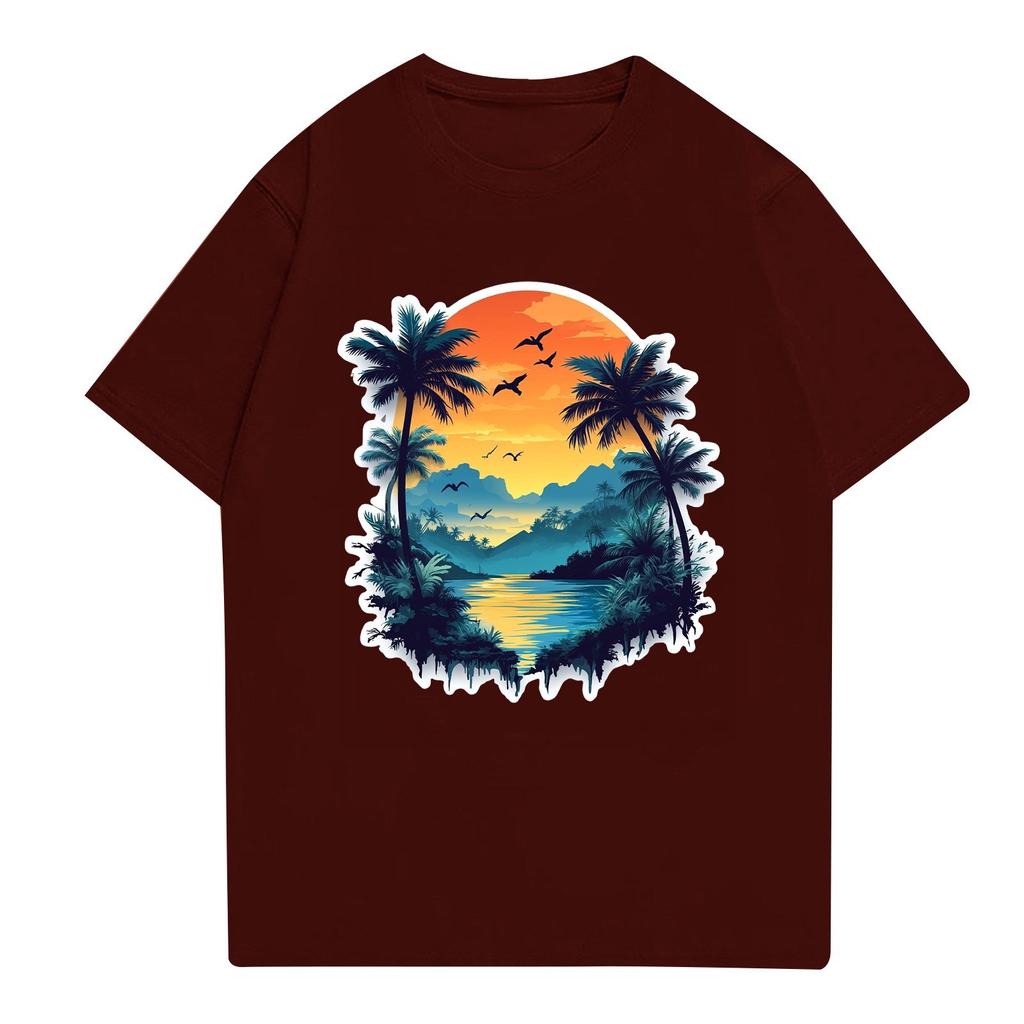 Men's Stand Collar Short Sleeve Shirt Loose Leisure Holiday Shirt Man