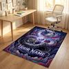 Dragon Castle Theme Soft Crystal Velvet Rug Custom Name & Text Print Non Slip Floor Rug for Bedroom Living Room