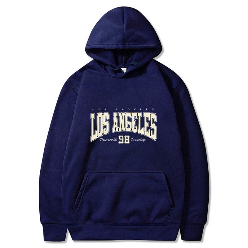 New fashion men's fall-winter Los Angeles printed hooded sweate, for outdoor leisure wear versatile top for all occasions