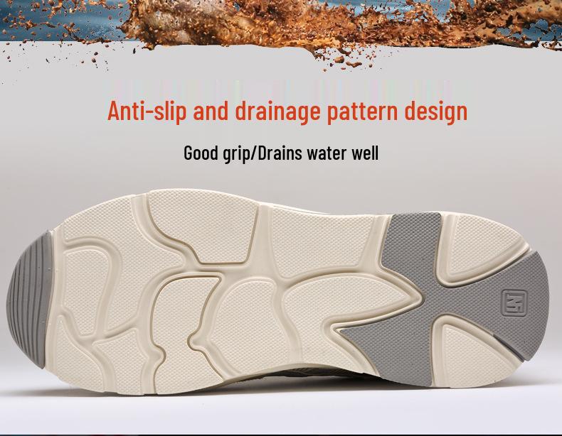 Мужская легкая защитная обувь со стальным подноском - Защита от ударов, Защита от проколов, Нескользящая, Износостойкая, Удобная рабочая обувь