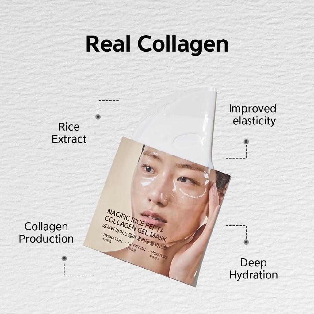 NACIFIC Collagen Gel Facial Mask (Rice Peptide) 4EA Collagen, Hydration, Hydrogel