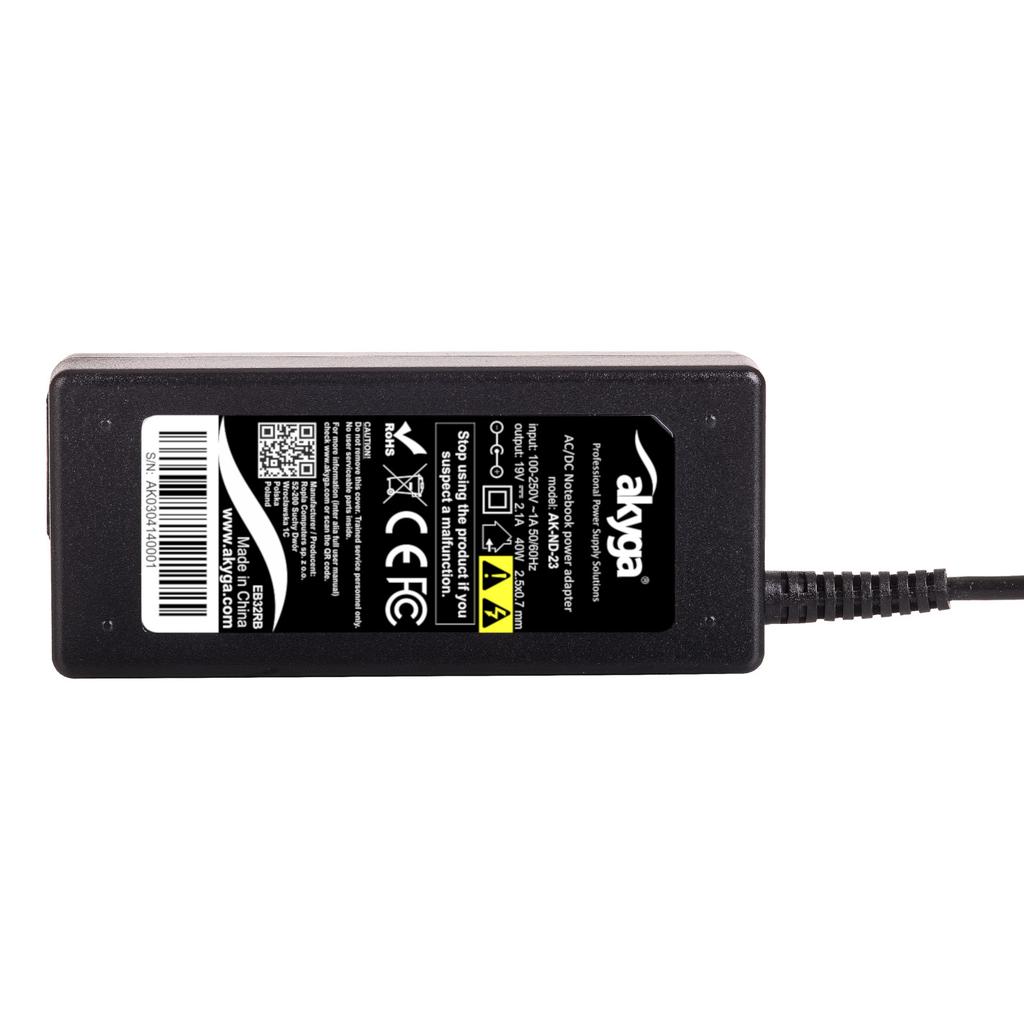 Блок питания для ноутбука Asus Akyga Ak-Nd-23 19V 2.1A 40W 2.5 X 0.7 Сетевой