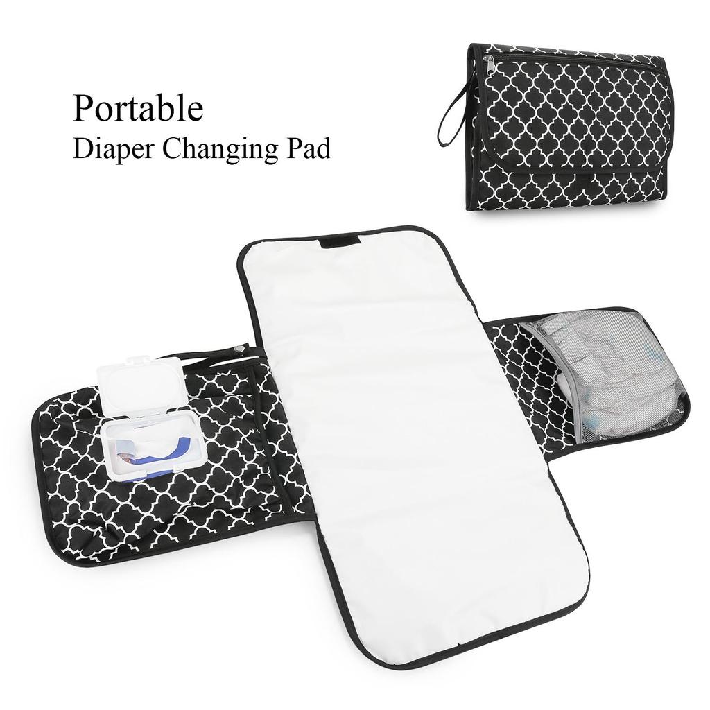 CPC Portable Waterproof Diaper Changing Pad with Wet Wipe Mommy Bag