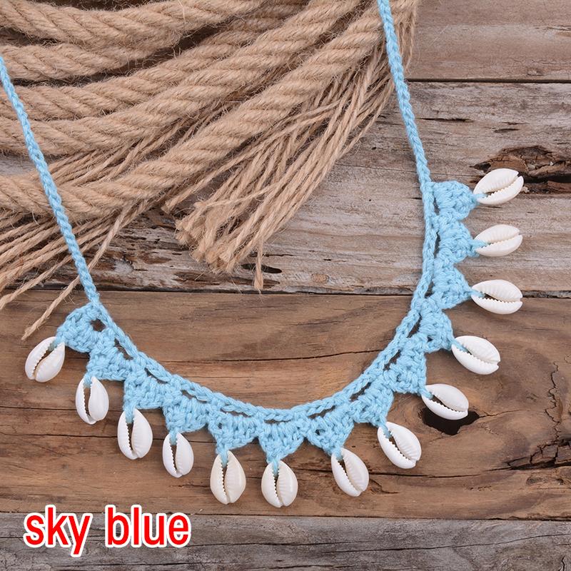 Women Natural Sea Cowrie Shell Summer Jewelry Rope Chain Choker Necklace Bohemian Shells Choker Girl Friendship Gifts