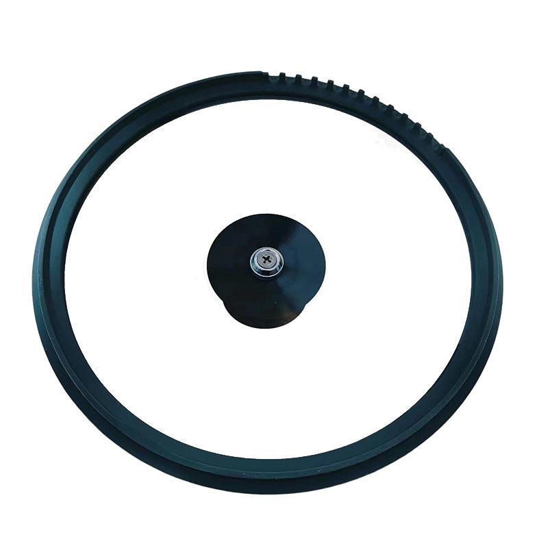 Прозрачная стеклянная крышка для приготовления пищи с силиконовой противоожоговой ручкой, термостойкая и ударопрочная, для сковородок.