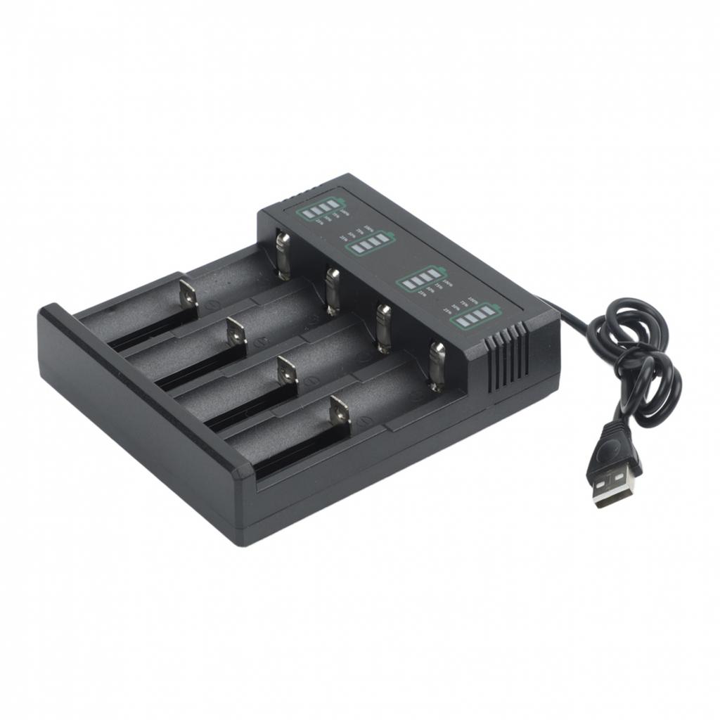 Умное USB-зарядное устройство для литиевых аккумуляторов 21700 14500 18500 26650 с 124 слотами