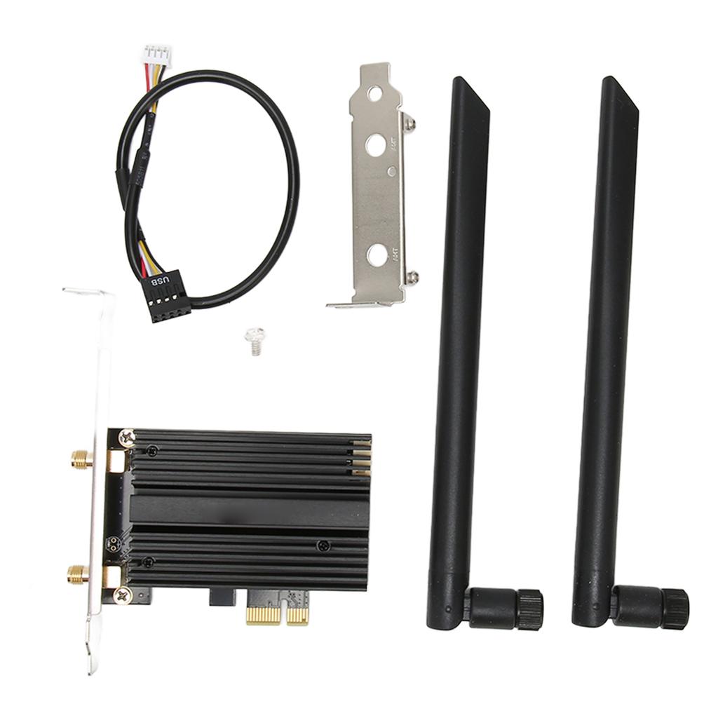 PCIe WiFi Card 6GHz 5GHz 2.4GHz WPA3 BT5.2 Dual Antenna Plug and Play PCIe Wireless Adapter for