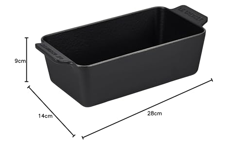 Le Creuset 23cm Matte Black Loaf Pan, Cake Pan, Bread, Terrine Pan, Cast Iron, Enamel, Gas, Induction, and Oven Safe [Official Japanese Product]