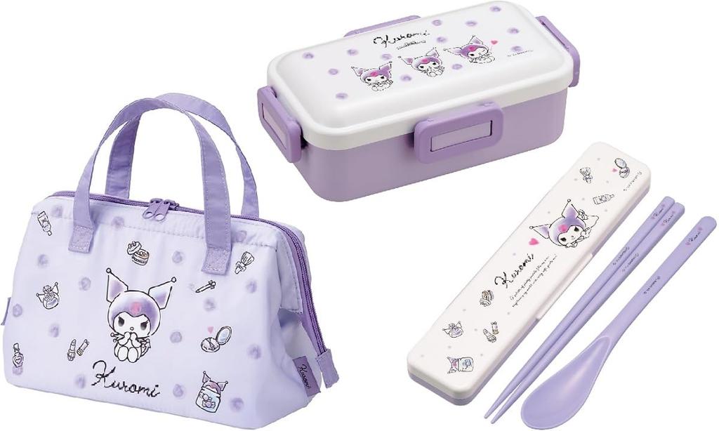 Skater Kuromi Watercolor Cosmetics Lunch Dishwasher Single Combo Set Insulated Lunch My Melody Watercolor Tight Set Box, Antibacterial, Safe, Fluffy,