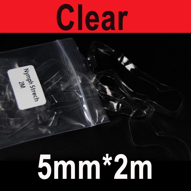 2 сумки по 2 метра, прозрачная черная эластичная лента для завязывания мушек «Нимфа» для изготовления гудок-червей