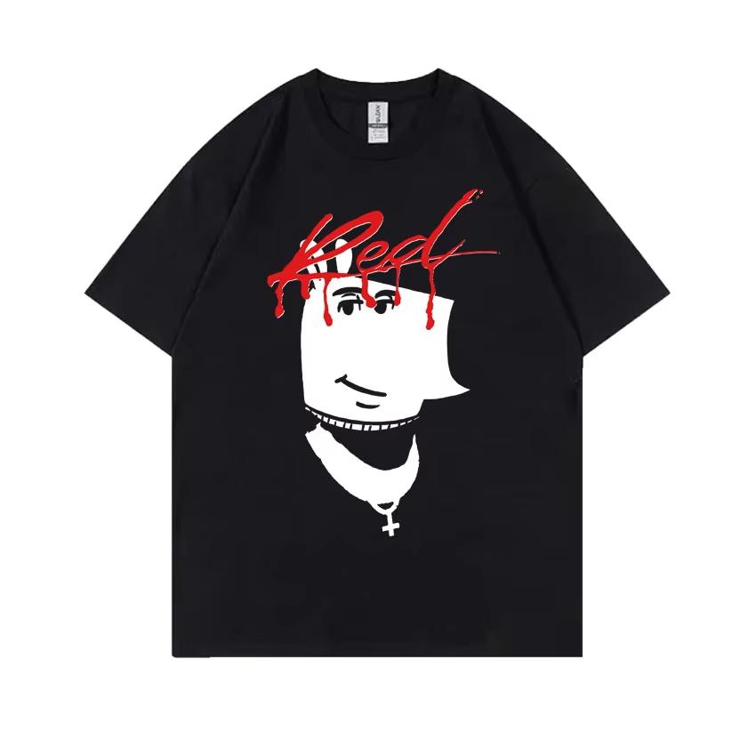 Рэпер Playboi Carti Whole Lotta Red Спокойный Парень Смешной Мем Футболки Мужская Мода Оверсайз Футболка 100% Хлопок Короткий Рукав Фут...