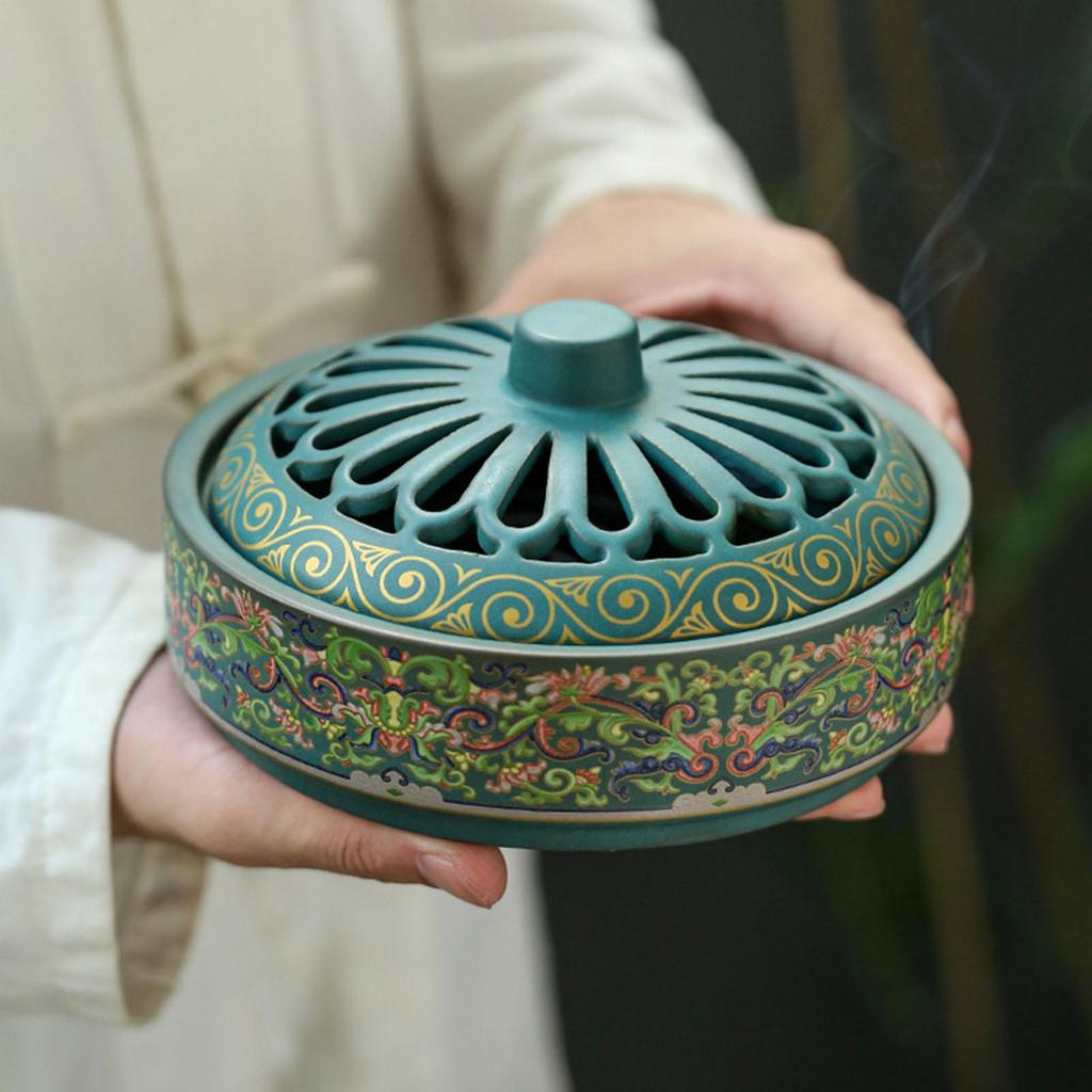 Incense Holder Fly Trap Holder Ceramic Coil Cone Seat Control Decor Zen For Camping Spa Meditation Outdoors Yoga Kitchen Living