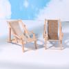 1:12 Dollhouse Miniature Beach Chair Deck Chair Model Living Scene Decor Toy Doll House Accessories
