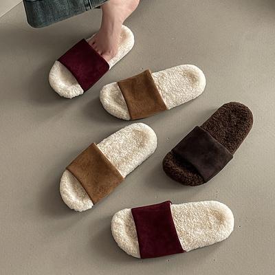 Piaohong Универсальные Повседневные Теплые Хлопковые Тапочки Женские Новые Молочные Хуху Теплые Хуху Для Улицы Мао Мао Обувь Осень-Зима 2025