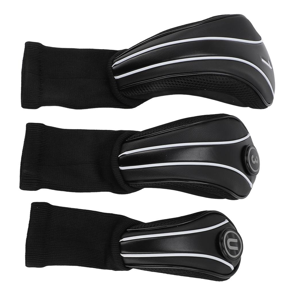 3 шт. Чехол для головки клюшки со сменными номерными табличками, длинная горловина, устойчивый к царапинам, дышащий ПУ чехол для головки клюшки