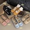 Retro Ugly Cute Flat-bottomed Loafu Doudou Shoes for Women 2025 New Mori Niche Double-breasted Buckle Shallow Single Shoes for Women
