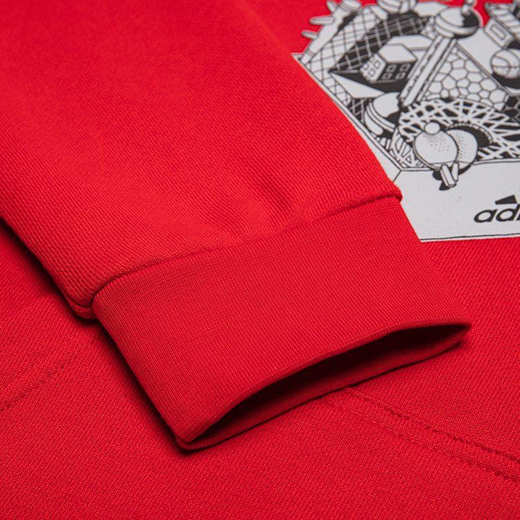 adidas Толстовки Мужские Красные С Капюшоном Средней Посадки Обычные GS7693