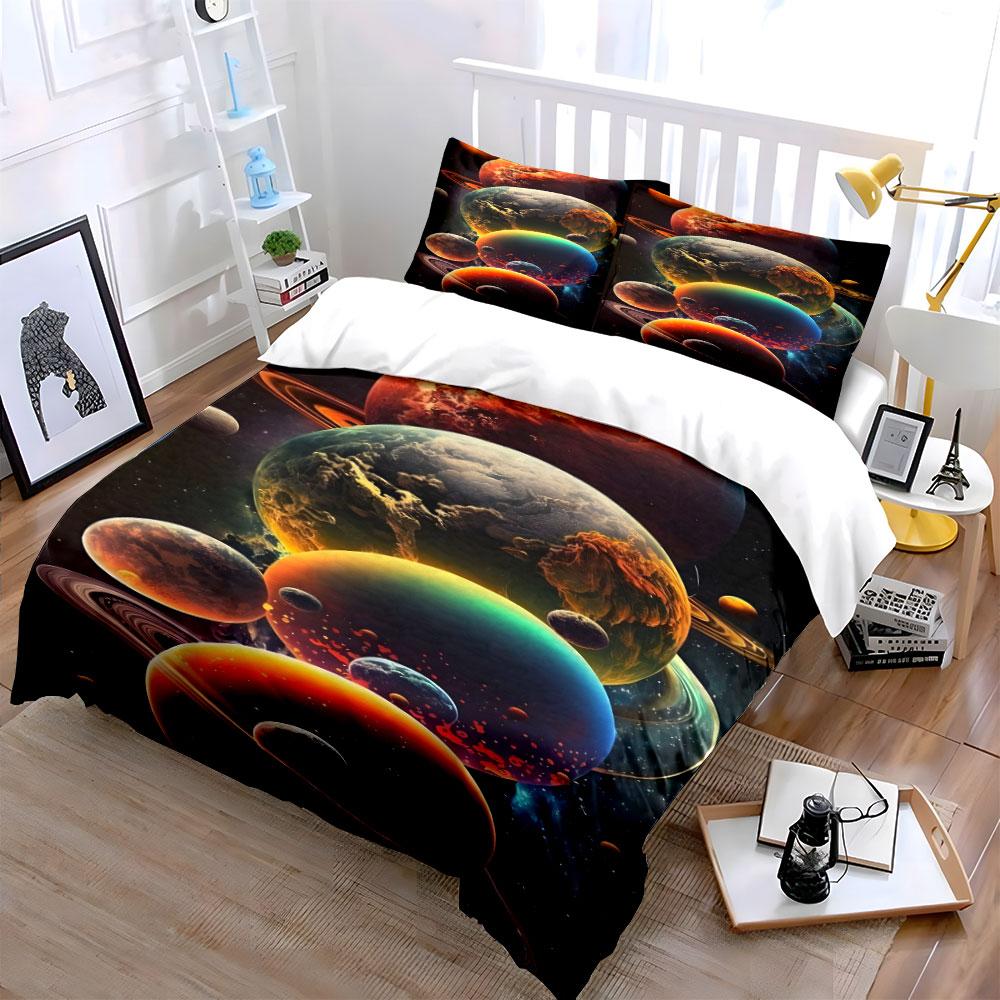 Planets and outer space. Bedding sets Duvet cover sets Duvet covers Pillowcases(1 * Duvet Cover 2 * Pillowcases without duvet insert)