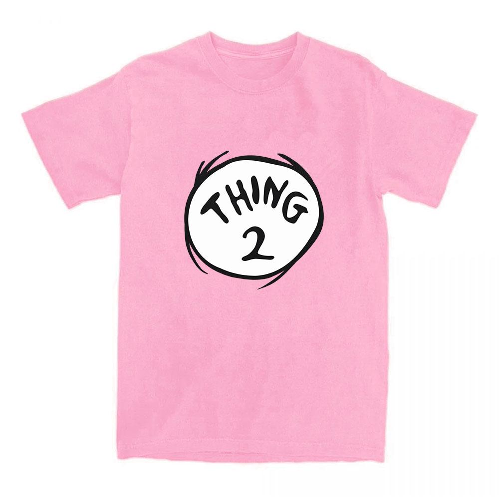 Футболка с принтом "One Thing Two Thing Twins" и Котом в Шляпе, Манга, Унисекс, Уличный стиль, Хлопок, Короткий рукав, Свободная, Женская