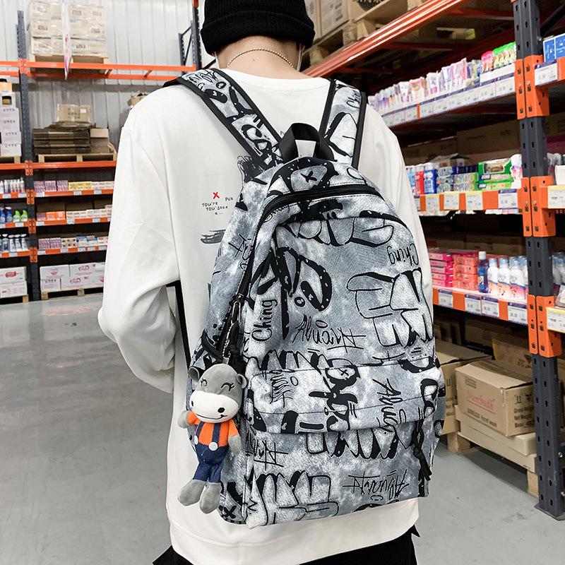 Trendy Schoolbag for Students: Men's & Girls' Junior High, High School, College Canvas Backpack