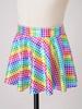 Girls Skirt Elastic Waistband Ruffled Shiny Plaid Sequins Clubwear Mini Skirts for Cheerleading Music Festival Rave Costume