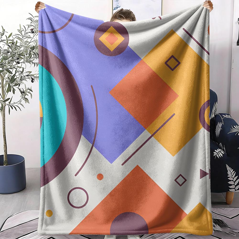 Colorful Vectors Throw Soft Flannel AC Blanket Lightweight Summer Nap Throw Cozy Blanket for Sofa Bed Travel Home