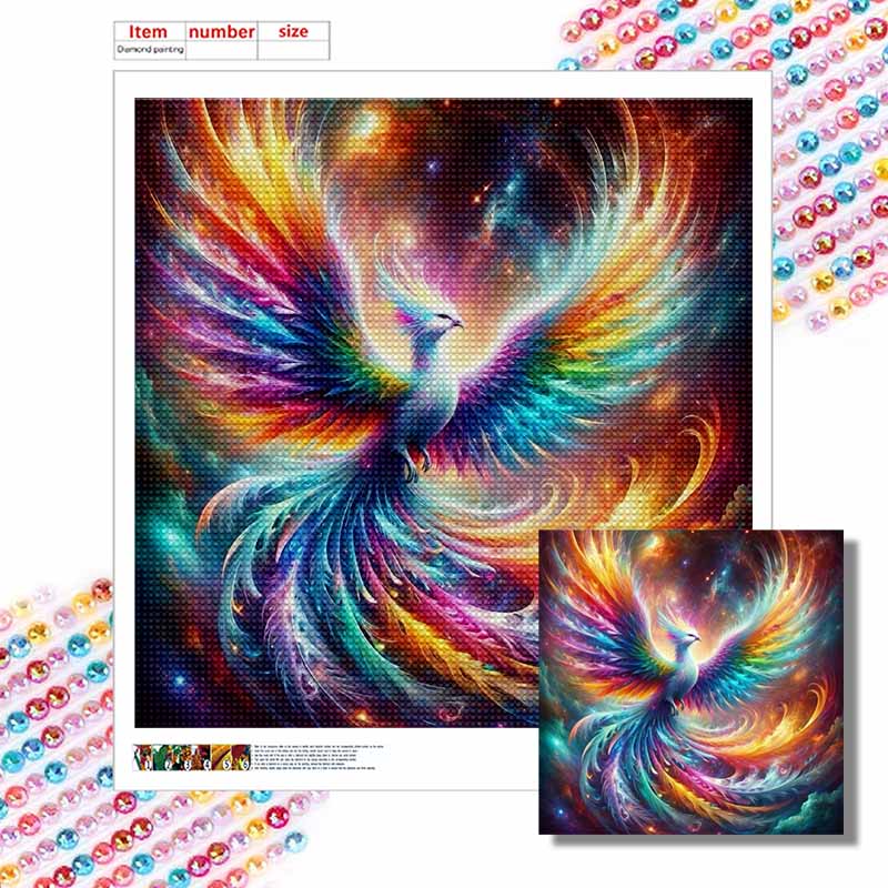 New Arrival 5D DIY Full Circle Diamond Painting "Colorful Phoenix" Embroidery Cross Stitch Home Decor Gift