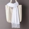 Fashion Solid Color Women Thin Tassel Long Scarf  Hijabs Lady Shawls Cashmere Like Pashmina Hijabs Scarves Wraps