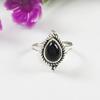 Teardrop Black Onyx Ring, 925 Sterling Silver Ring, Dainty Gemstone Ring, December Birthstone, Gift for Friends