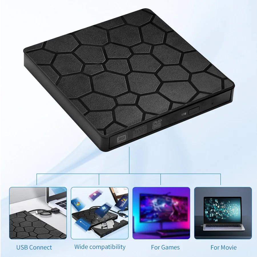 Внешние оптические приводы 2в1 USB 3.0 Type C DVD RW CD-писатель/читатель CD-плеер для ПК, ноутбука, настольного компьютера, портативный DVD-резак/рекордер
