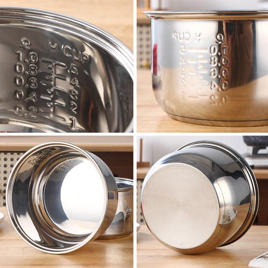 Rice Cooker Inner Pot Replacement Stainless Steel High Volume Cooker Liner Cooker Inner Pot for Steaming