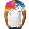Graffiti Painting Gradient Colour 3D Digital Printing Trendy Men's T-Shirt Round Neck Short Sleeve Top