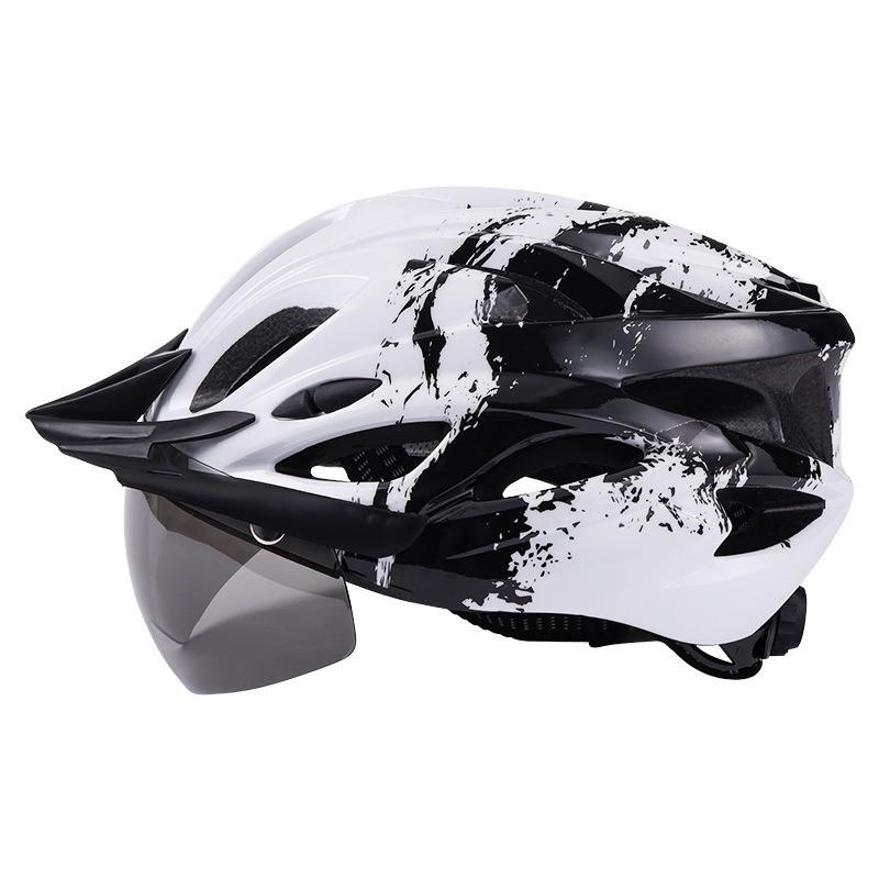 Integrated Cycling Helmet With Magnetic Snap-on Visor Rear LED Light Unisex Mountain Bike Half EPS Foam CE CPSC