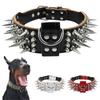 Wide Luxurious Leather Dog Collar Sharp Spike Studded Dog Collars for Rottweiler Pitbull Large X-Large Training Dogs