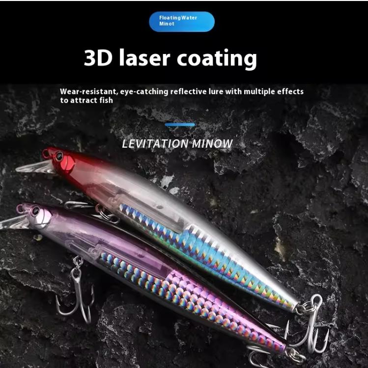 Aotuo Hot Selling 13cm 20g Floating Minnow Lure Hard Artificial Bait for Bass Mandarin Saltwater Fishing