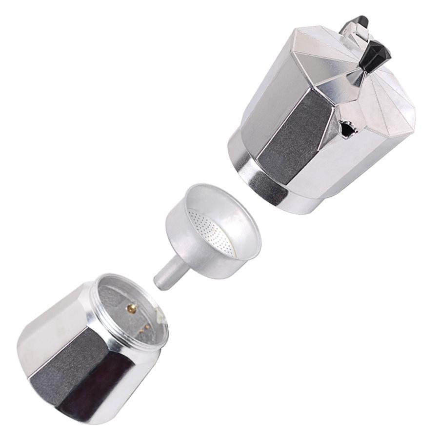 1pcs Aluminum Coffee Maker Stovetop Cafeteira Espresso Percolator Mocha Coffee Pot 50/100/150/300/450/600ml