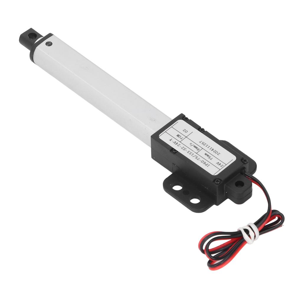 24V Electric Linear Actuator 75mm Stroke 70N Thrust 8mm/s Linear Motion Actuator with Reverse Polarity Switch for RV Motor Home