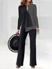 Женский двухпредметный комплект: цветные брюки с длинным рукавом: Элегантная мода весна-осень