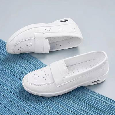 Женские туфли для медсестер с мягкой подошвой дышащие и не вызывающие усталости, пружинящие для ног, летние, с воздушной подушкой, рабочие, на толстой подошве, увеличивающие рост, нескользящие, медицинские