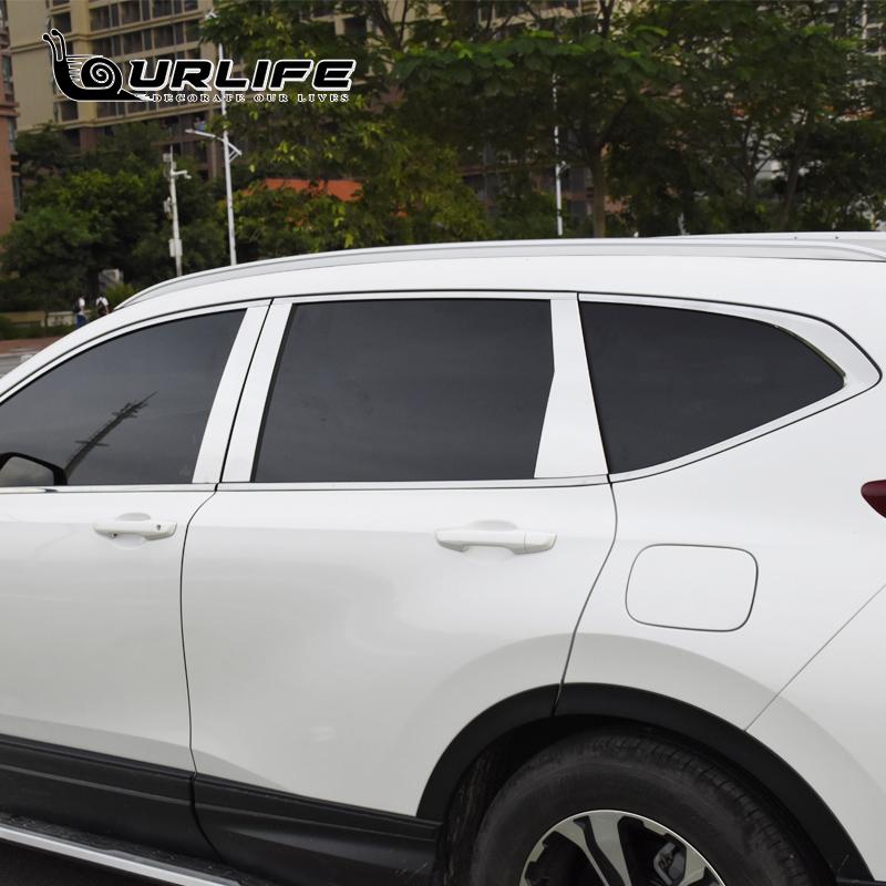 Хромированная обшивка двери и окна из нержавеющей стали, стойка, защитная накладка, наклейка для Honda CR-V CRV 5th 2017 2018