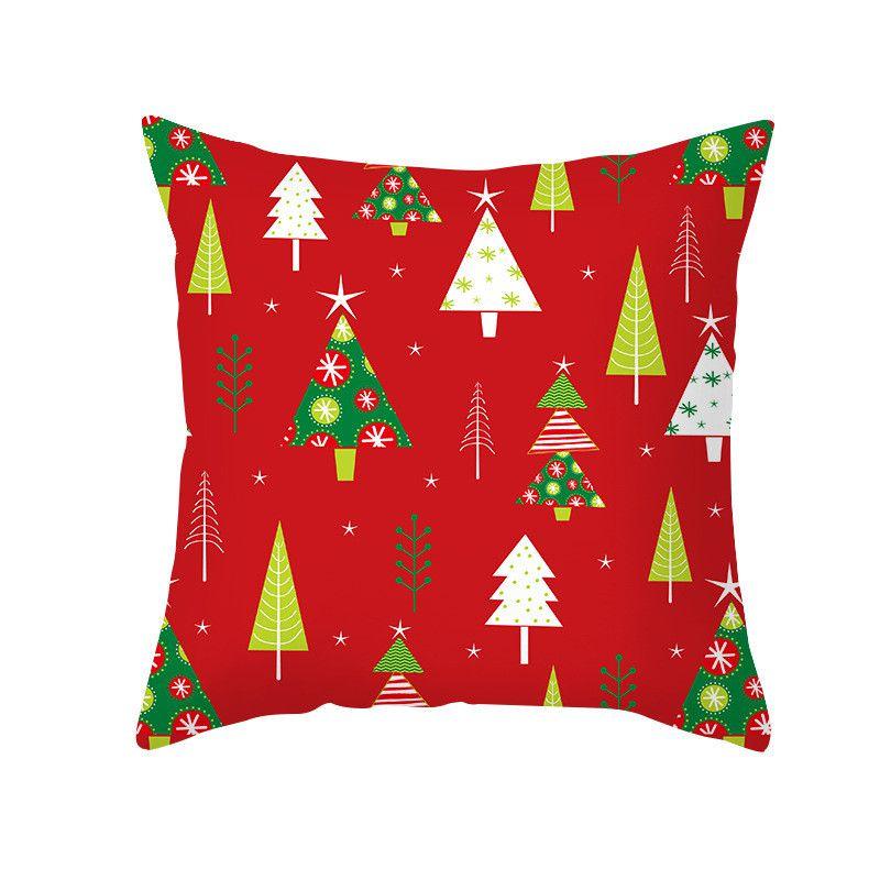 Luxurious Peach Skin Velvet Christmas Cushion Cover With Charming Santa Claus Print For Home