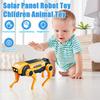 Solar Robot Dog Toy Movable Joints Electric Walking Mechanical Cat Toy Kids STEM Educational Animal Assembly Toy Toddlers Boys Girls Gift