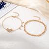 Butterfly Crystal Anklet Set of 2 Golden Fashion Women's Jewelry Gift Butterfly Anklet Star Anklet Party Nightclub Anklet Set of 2