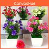 Realistic Faux Lily And Rose Mini Potted Plants With Colorful Blooms For Indoor Use