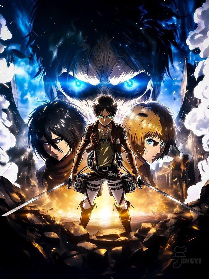 New Attack On Titan Diamond Art DIY Painting Kits Mosaic=Embroidery Jewelry Cross Stitch Home Decor Children's